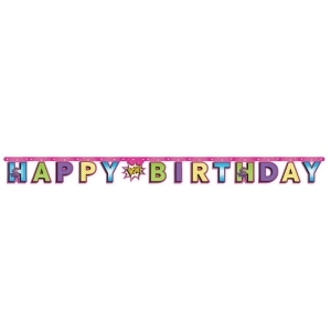 Club Pack of 12 Vibrantly Colored Happy Birthday Decorative Jointed Banner 10.5 - All