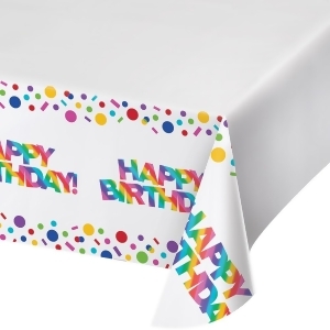 Pack of 6 Rainbow Foil Happy Birthday Border Print Table Covers 102 - All