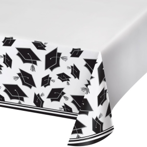Club Pack of 12 Black and White School Spirit Theme Decorative Table Cover 102 - All