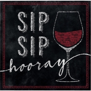 Club Pack of 192 Black Sip Sip Hooray Disposable Beverage Party Napkins 192 - All