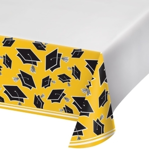 Club Pack of 12 Black and Yellow School Spirit Theme Decorative Table Cover 102 - All