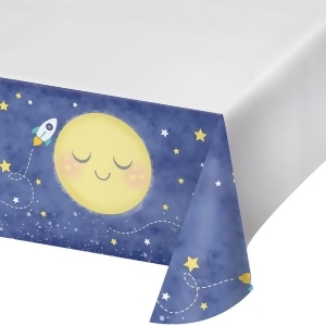 Pack of 6 Blue and Yellow Moon and Black Themed Decorative Plastic Table Covers 102 - All