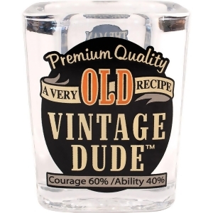 Pack of 6 Transparent old Vintage Dude Printed Shot Drinking Glass 2.5 - All
