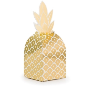 Club Pack of 48 Glittering Gold and Foil Stamped Pineapple Decorative Favor Boxes 10.5 - All