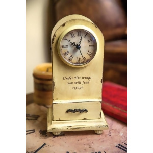 9.25 Ivory Vintage Inspired Inspirational Quote Decorative Table Clock - All
