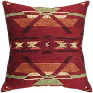 20 Blood Red and Dark Brown Geometric Designed Square Throw Pillow - All
