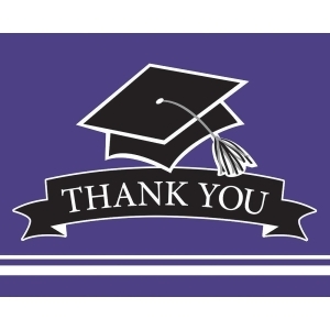 Club Pack of 75 Purple and Black Thank You Decorative School Spirit Notes 9.25 - All
