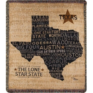 60 Khahi and Black Texas Lone Star State Throw Blanket with Fringe - All
