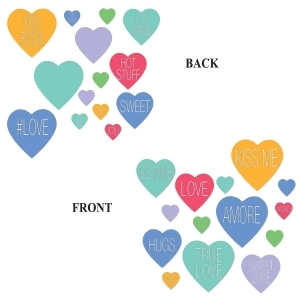 Club Pack of 168 Pastel Colored Valentine's Day Candy Heart Printed Cutouts 12 - All