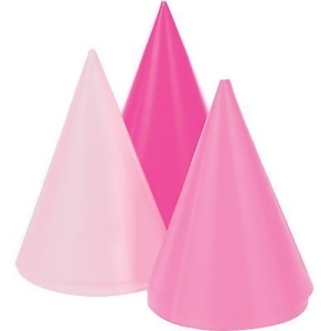 Club Pack of 48 Hot Pink Fun and Festive Cone Mini Party Hats 5.5 - All