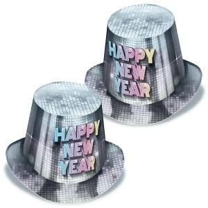 Club Pack of 25 Disco Fever Happy New Year Party Hi- Hats - All