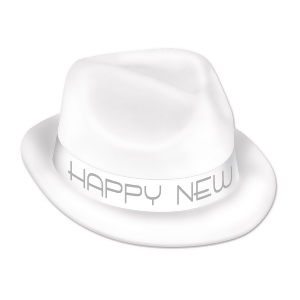 Club Pack of 25 White and Silver Happy New Year Party Hi-Hats - All