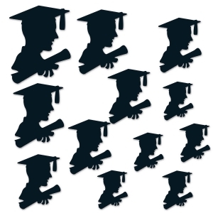 Club Pack of 144 Assorted School Boy Graduate Silhouettes Hanging Decorations 12 - All