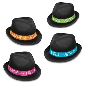 Club Pack of 25 Neon Glow Happy New Year Party Hi-Hats - All