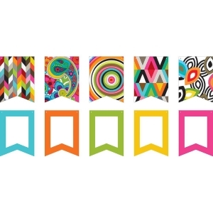 Club Pack of 12 Vibrantly Colored Multiple Pattern Diy Pennant Banner Kit 7.7 - All