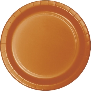 Club Pack of 240 Glittering Gold Pumpkin Spice Luncheon Rounded Disposable Party Plates 7 - All