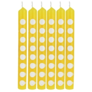 Club Pack of 72 Yellow and White Polka Dot Birthday Party Candles 4.5 - All
