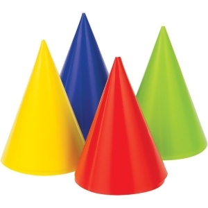 Club Pack of 48 Bright Colored Fun and Festive Party Foil Cone Mini Hats 5.5 - All