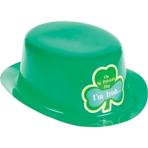 Club Pack of 12 Green St Patrick's Day Plastic Derby Hat 10.5 - All