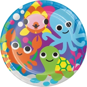 Club Pack of 120 Colorful Juvi Ocean Round Dinner Party Plates 9 - All