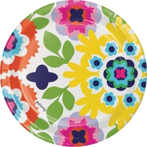 Club Pack of 120 Multi Color Floral Round Dinner Party Plates 10 - All