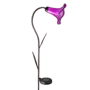 45.25 Transparent Purple Lily Lighted Solar Powered Outdoor Lawn Stake - All