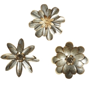 13 Iron Gray and Brown Decorative Small Galvanized Flower Wall Decor - All