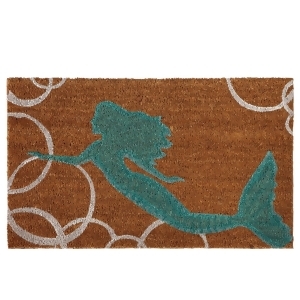 Set of 2 Burnt Orange and Teal Blue Bubble Mermaid Welcome Doormat 30 - All
