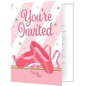 Club Pack of 48 Pink and White Twinkle Toes Party Invitation Foldovers 7.5 - All