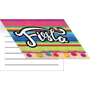Club Pack of 48 Vibrantly Colored Fiesta Serape Pattern Fold-over Invitation 6.7 - All