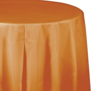Club Pack of 12 Orange Pumpkin Spice Decorative Rounded Table Covers 11 - All