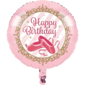 Club Pack of 10 Pink and White Happy Birthday Girl Metallic Party Balloons 8 - All