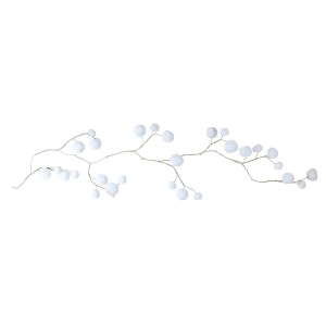 71 Twig and Sparkling White Snowball Winter Garland - All