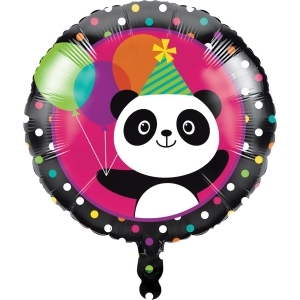 Club Pack of 10 Vibrantly Colored Panda Monium Themed Metallic Balloons 18 - All