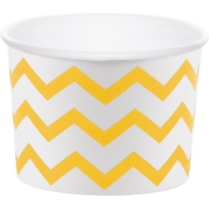 Club Pack of 72 Yellow and White Chevron Pattern Decorative Treat Cups 8.5 - All
