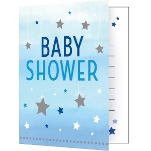 Club Pack of 48 White and Gray Baby Shower Fold-over Invitation 7.5 - All