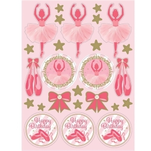 Club Pack of 48 Pink and White Happy Birthday Twinkle Toes Decorative Party Value Stickers 8 - All