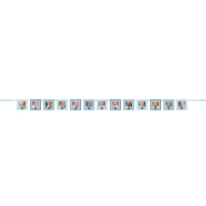 Pack of 12 Blue and Brown Customizable First Birthday Photo Frame Banner 9 - All