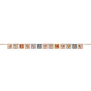 Pack of 12 Blue and Orange Customizable First Birthday Photo Frame Banner 9 - All