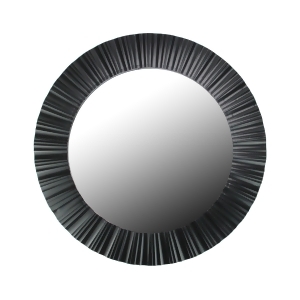20 Simply Elegant Black Fluted Frame Round Wall Mirror - All