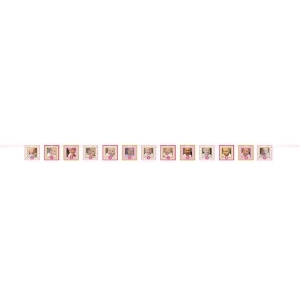 Pack of 12 Pink and Yellow Customizable First Birthday Photo Frame Banner 7 - All