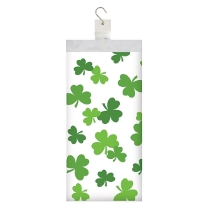 Club Pack of 12 White and Green Shamrock Disposable St. Patrick's Table Covers 102 - All