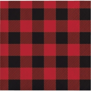 Club Pack of 192 Red and Black Printed designed Buffalo plaid Beverage Napkins 5 - All