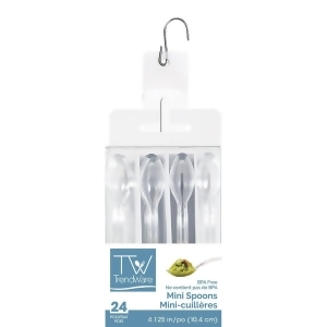 Club Pack of 144Translucent Silver Bpa Mini Spoon with Clip Strip 4.1 - All