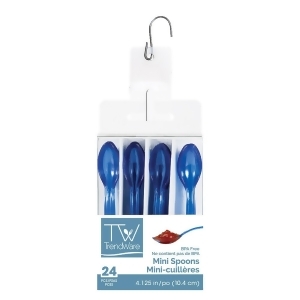 Club Pack of 144 Translucent Blue Bpa Mini Spoons with Clip Strip 5.2 - All