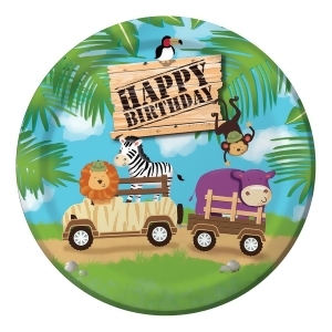 Club Pack of 96 Safari Adventure Happy Birthday Dinner Party Plates 9 - All