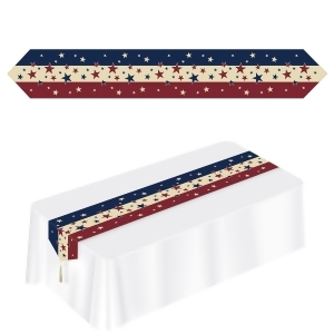 Club Pack of 12 Printed Stars and Stripes Patriotic Disposable Americana Table Runner 72 - All