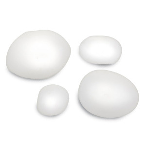 Set of 4 Crisp White Glass Orbs Adjustable Wall Decor - All