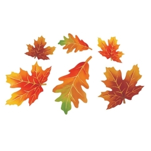 Club Pack of 144 Orange and Red Small Parchment Paper Autumn Leaf Cutouts 3.5 - All