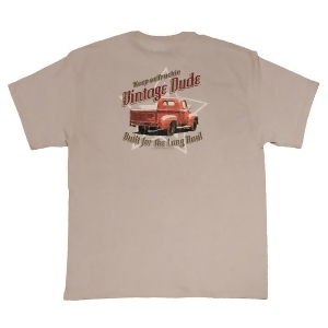 Pack of 2 Light Brown and Red Keep on Trucking Vintage Dude Printed Large T-Shirts - All